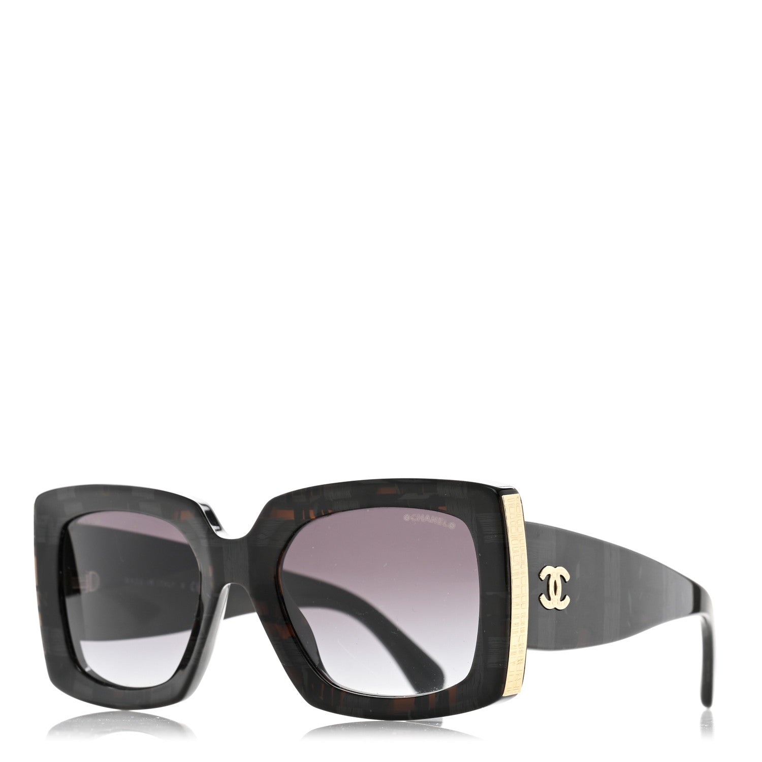 Chanel Acetate Rectangle Sunglasses 5435-A Black 1 of 8