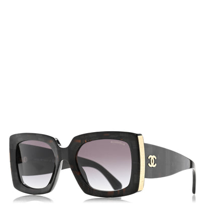 Chanel Acetate Rectangle Sunglasses 5435-A Black 1 of 8