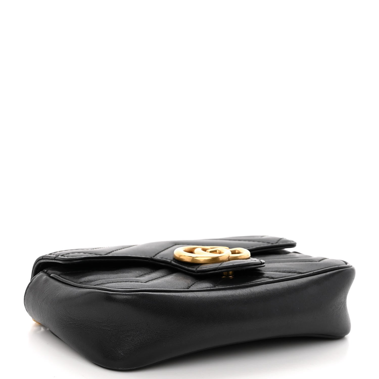 Gucci Calfskin Matelasse Super Mini GG Marmont Shoulder Bag Black 4 of 10