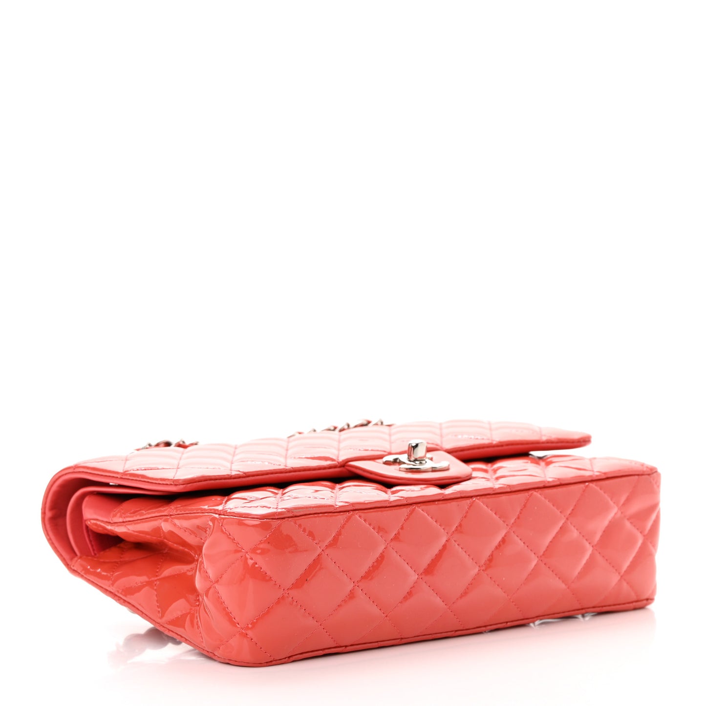 Patent Quilted Medium Double Flap Pink