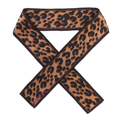 Louis Vuitton Silk Leopard Bandeau Scarf Marron 1 of 4