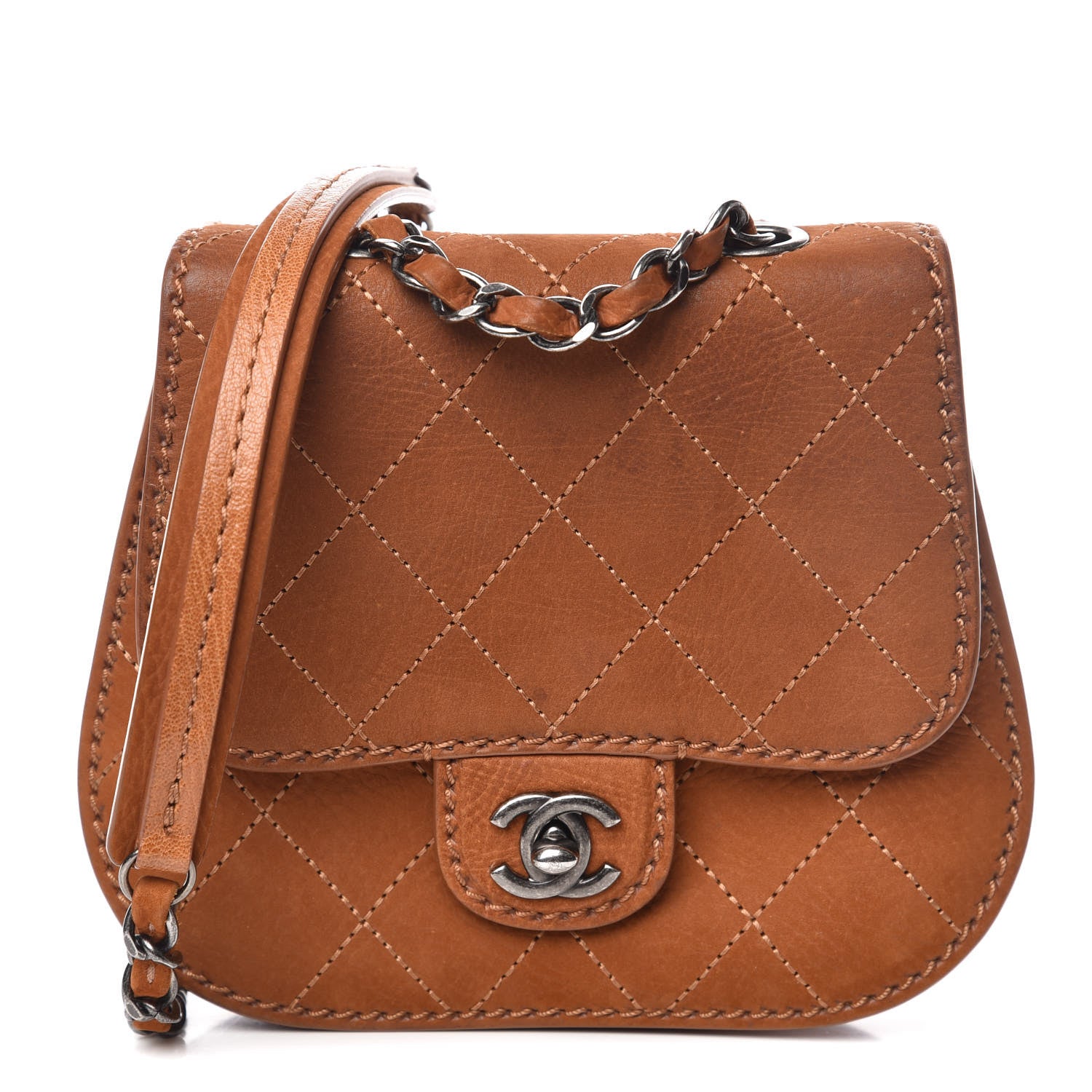 Chanel Suede Coco Twin Small Flap Marron 1 of 15