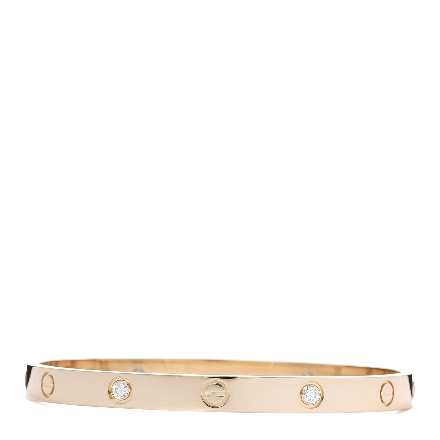 18K Yellow Gold 4 Diamond LOVE Bracelet 19