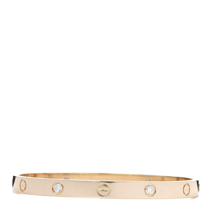 Cartier 18K Yellow Gold 4 Diamond LOVE Bracelet 19 3 of 8