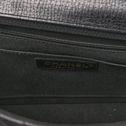 Chanel Grained Calfskin Chevron Quilted Medium Statement Flap Black 6 of 10