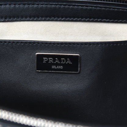 Prada City Calf Hand Stitched Medium Galleria Double Zip Tote Black 6 of 19