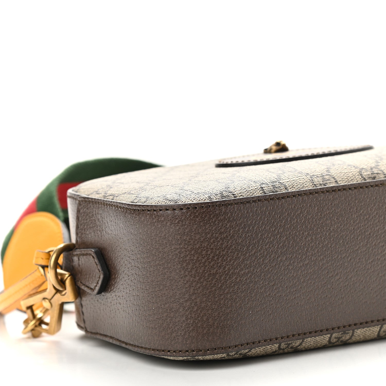 Gucci GG Supreme Monogram Web Neo Vintage Shoulder Bag Beige New Acero Crop 8 of 9