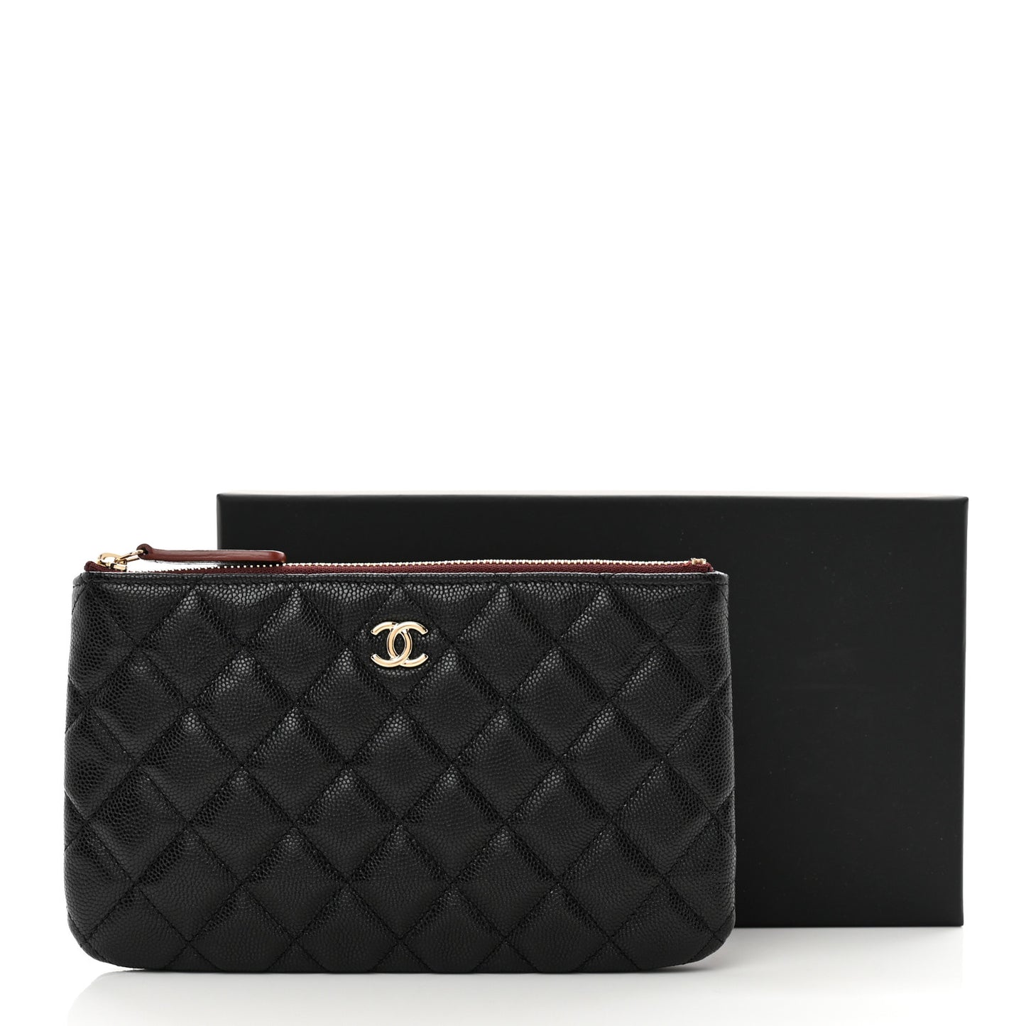 Caviar Quilted Cosmetic Case Black