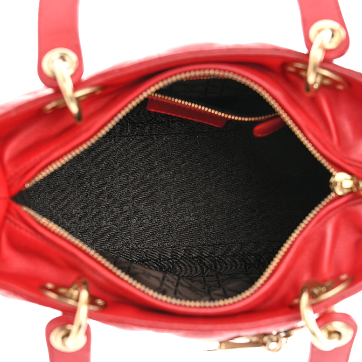Christian Dior Lambskin Cannage Medium Lady Dior Red 5 of 10