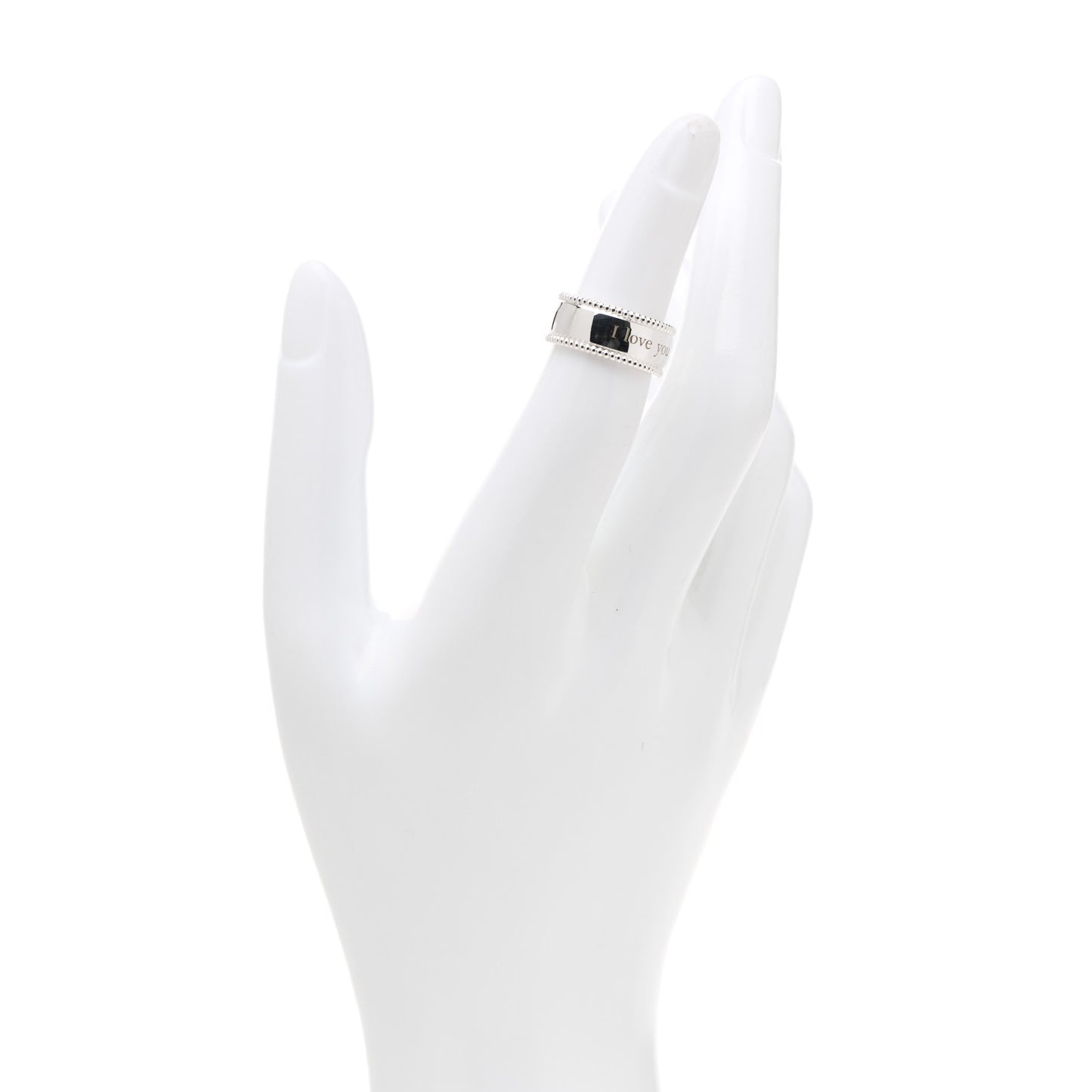 Sterling Silver Milgrain I Love You Band Ring 48 4.5
