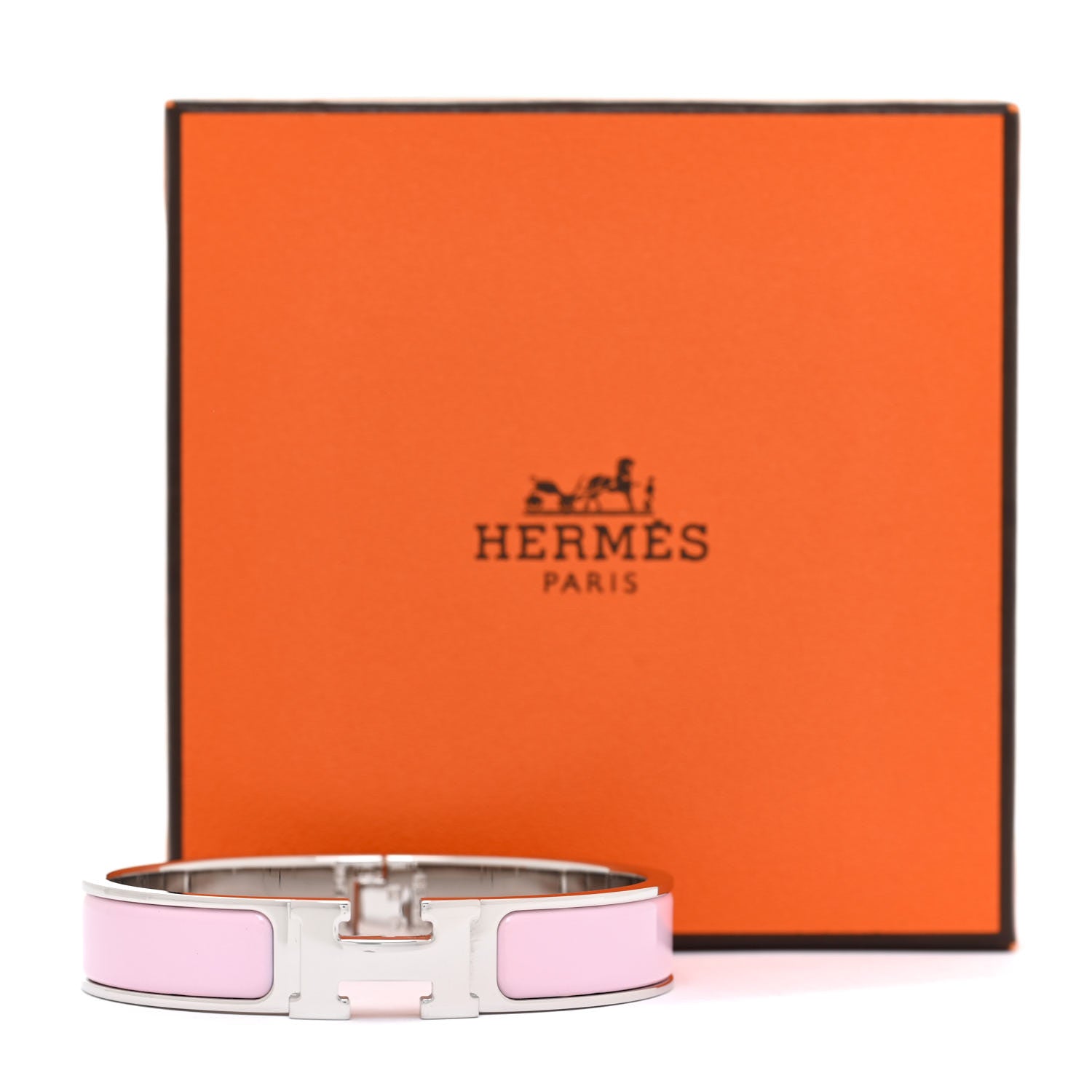Hermes Enamel Narrow Clic Clac H Bracelet PM Sugar Pink 11 of 12