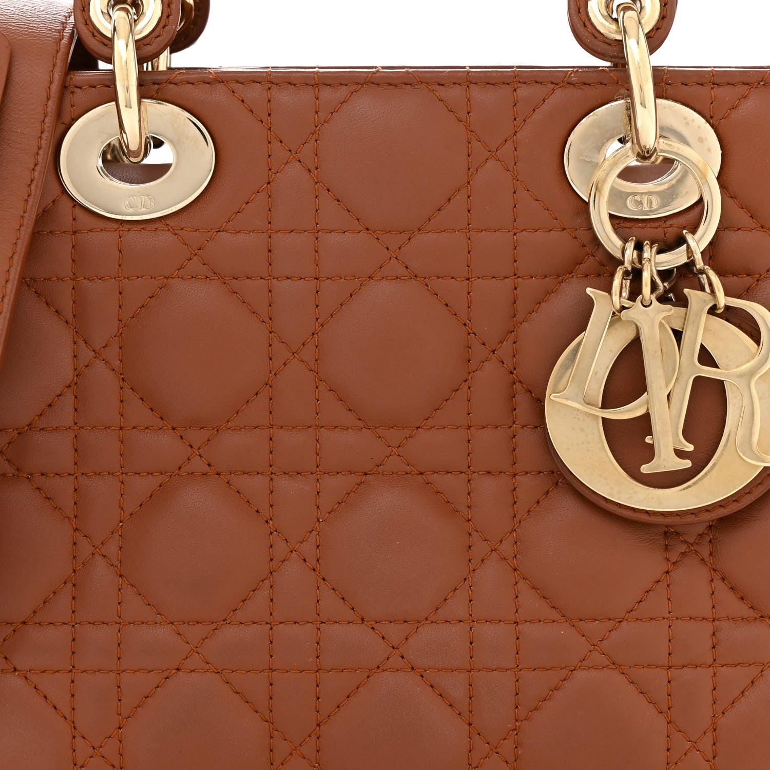 Christian Dior Calfskin Cannage Small My ABCDior Lady Dior Tan 8 of 13
