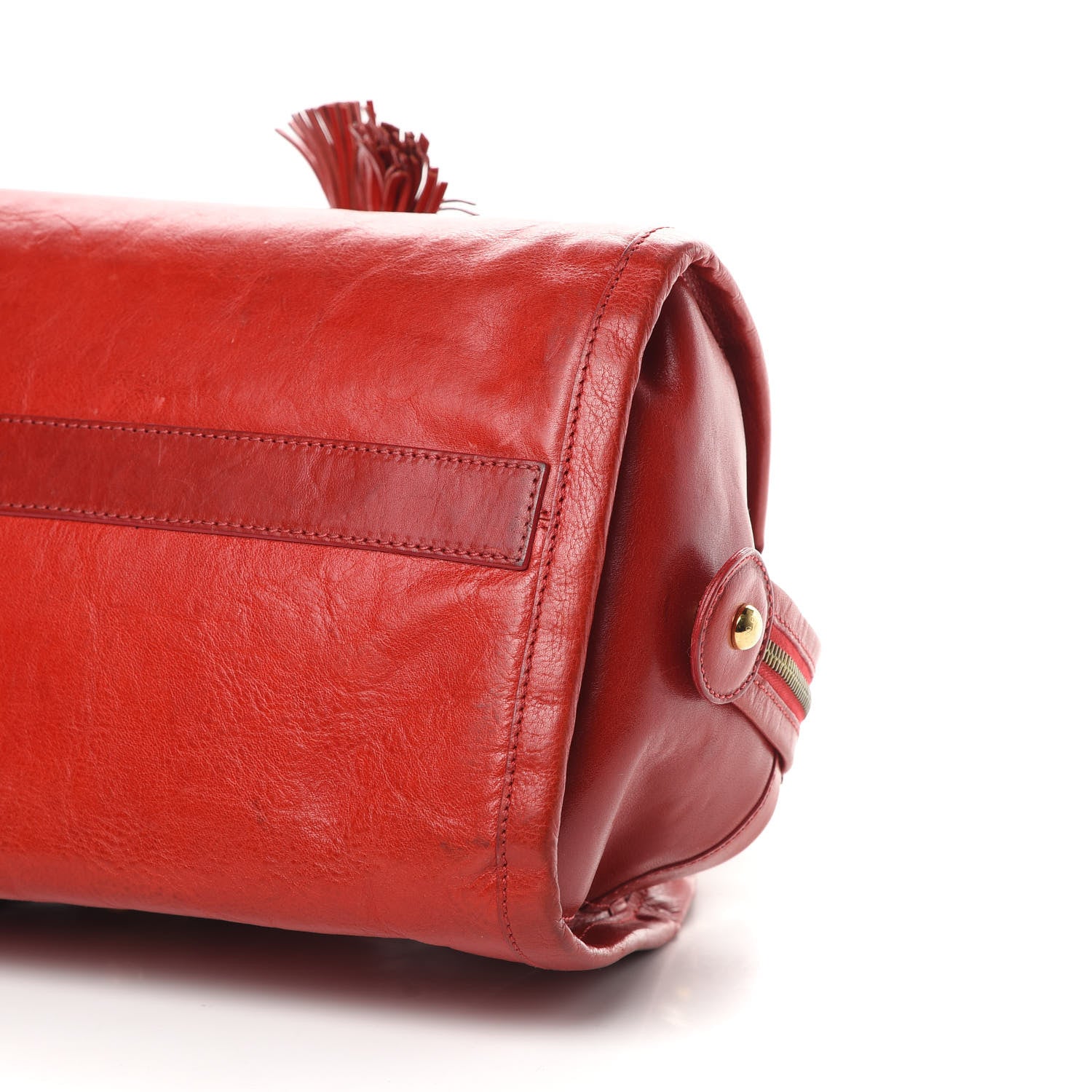 Jimmy Choo Shiny Calfskin Satchel Red 9 of 14