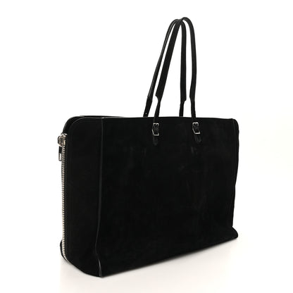 Balenciaga Daim Suede Plate Hardware Papier A6 Zip Around Tote Black 2 of 11