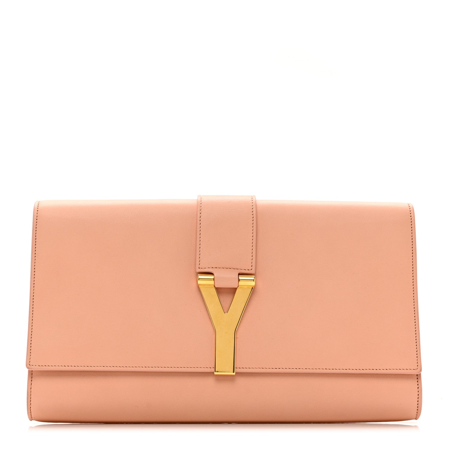 Saint Laurent Calfskin Classic Y Ligne Clutch Blush 1 of 9