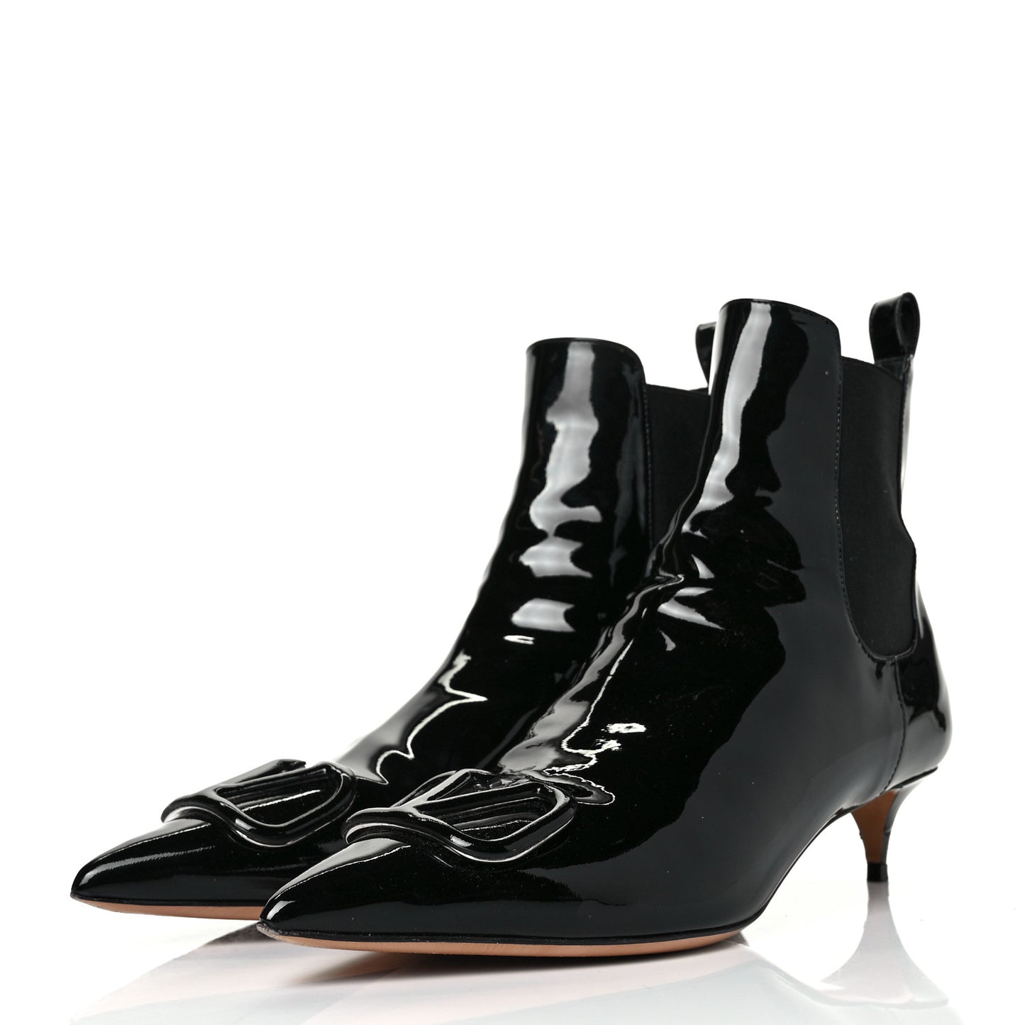 Patent VLogo Ankle Boots 37.5 Black