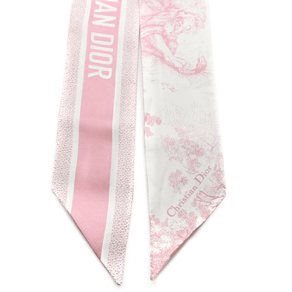 Christian Dior Silk Toile De Jouy Mitzah Scarf Pink 2 of 3