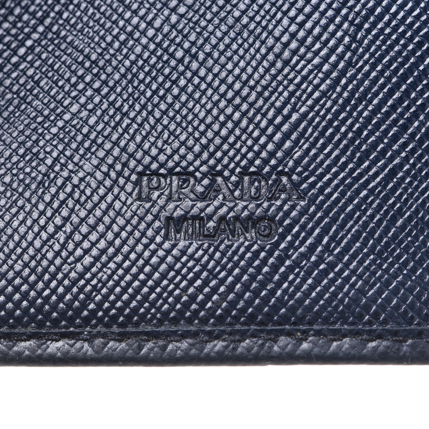 Prada Saffiano Metal Bi-Color Money Clip Bi-Fold Wallet Black Grafite 6 of 13