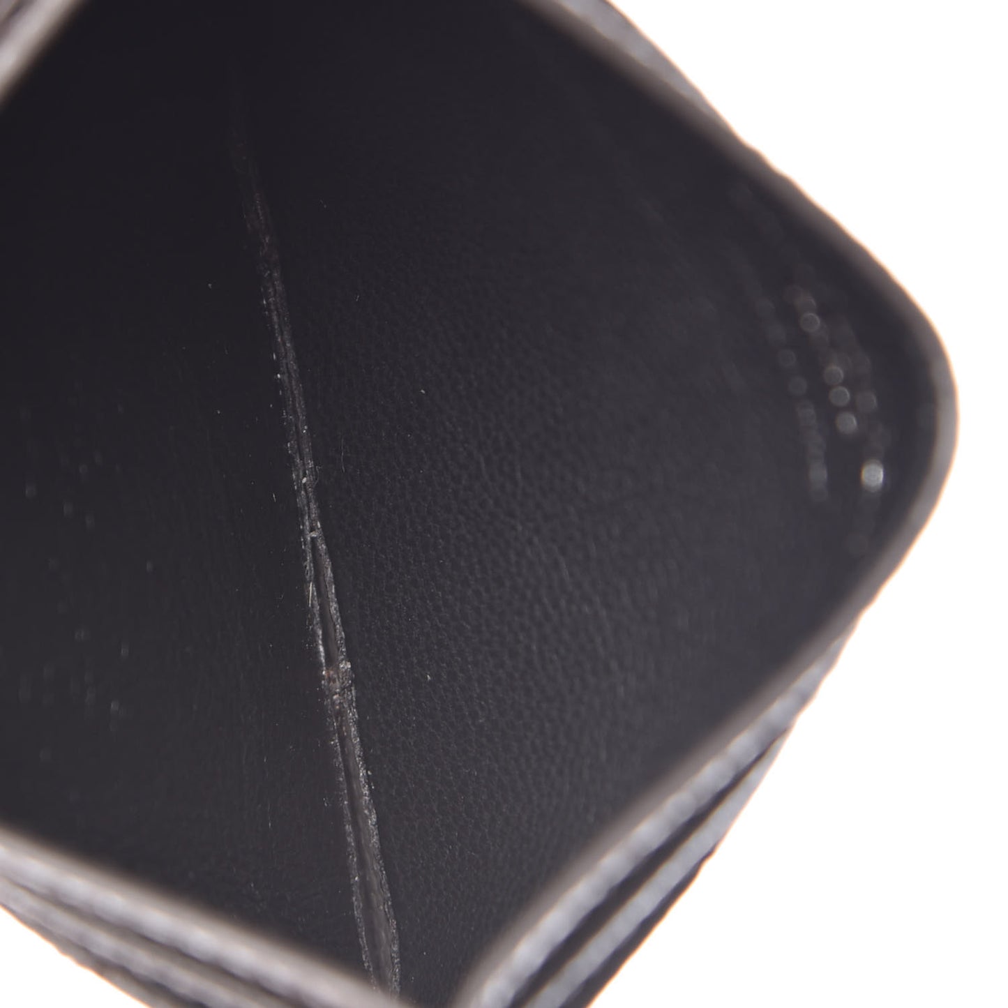 Grain De Poudre Matelasse Chevron Monogram Credit Card Case Coal