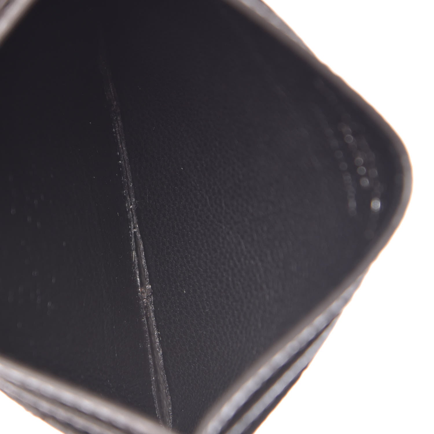 Saint Laurent Grain De Poudre Matelasse Chevron Monogram Credit Card Case Coal 5 of 7