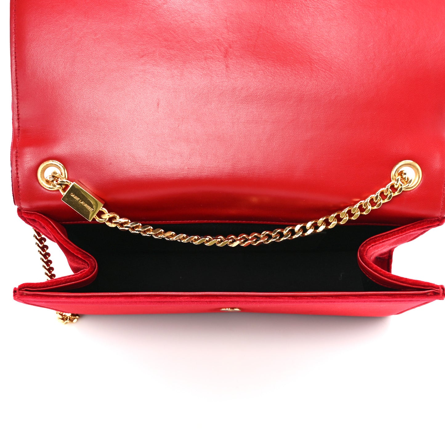 Velvet Medium Monogram Kate Tassel Shoulder Bag Red