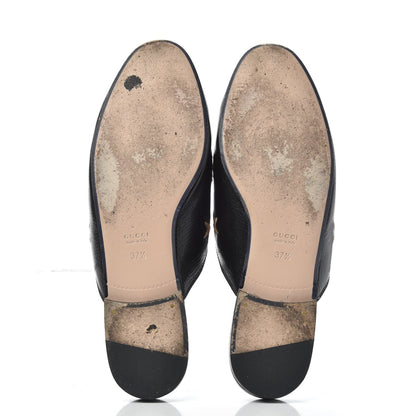 Gucci Goatskin Bee Star Embroidered Womens Princetown Slippers 37.5 Black 6 of 10