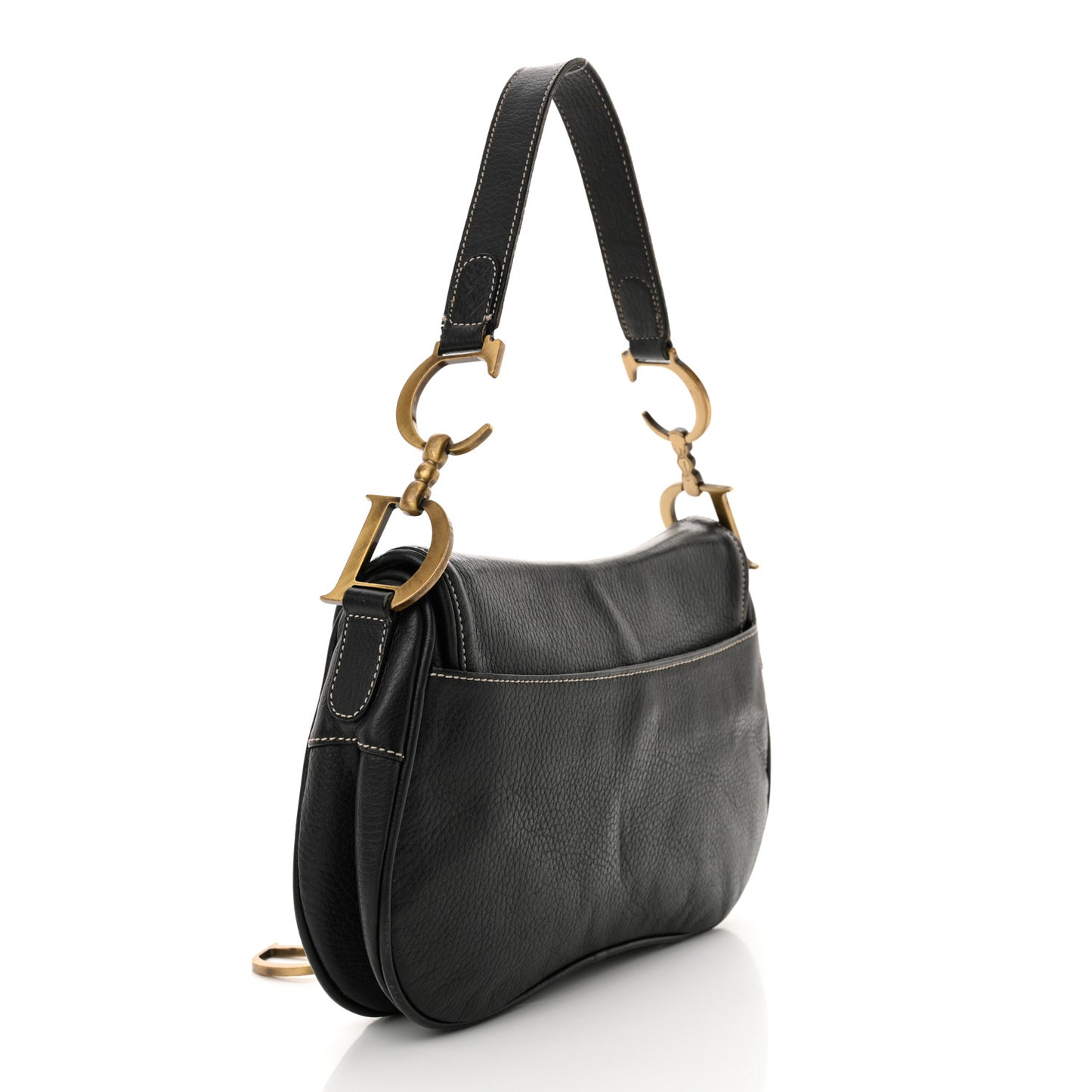 Calfskin Double Saddle Bag Black