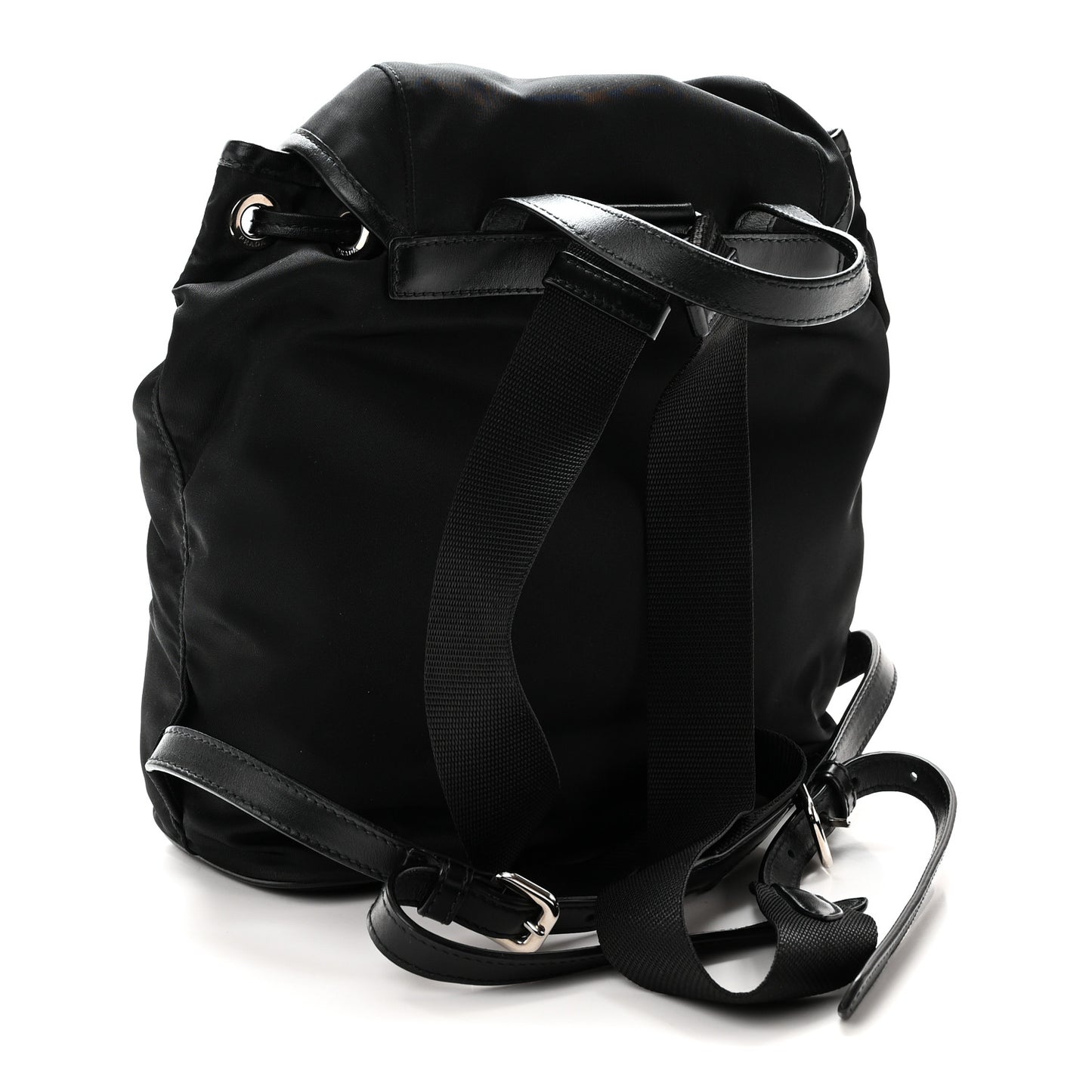 Tessuto Nylon Soft Calfskin Small Backpack Black