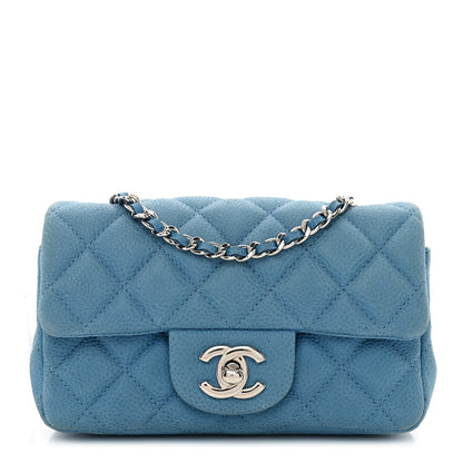Chanel Iridescent Caviar Quilted Extra Mini Flap Light Blue 1 of 10