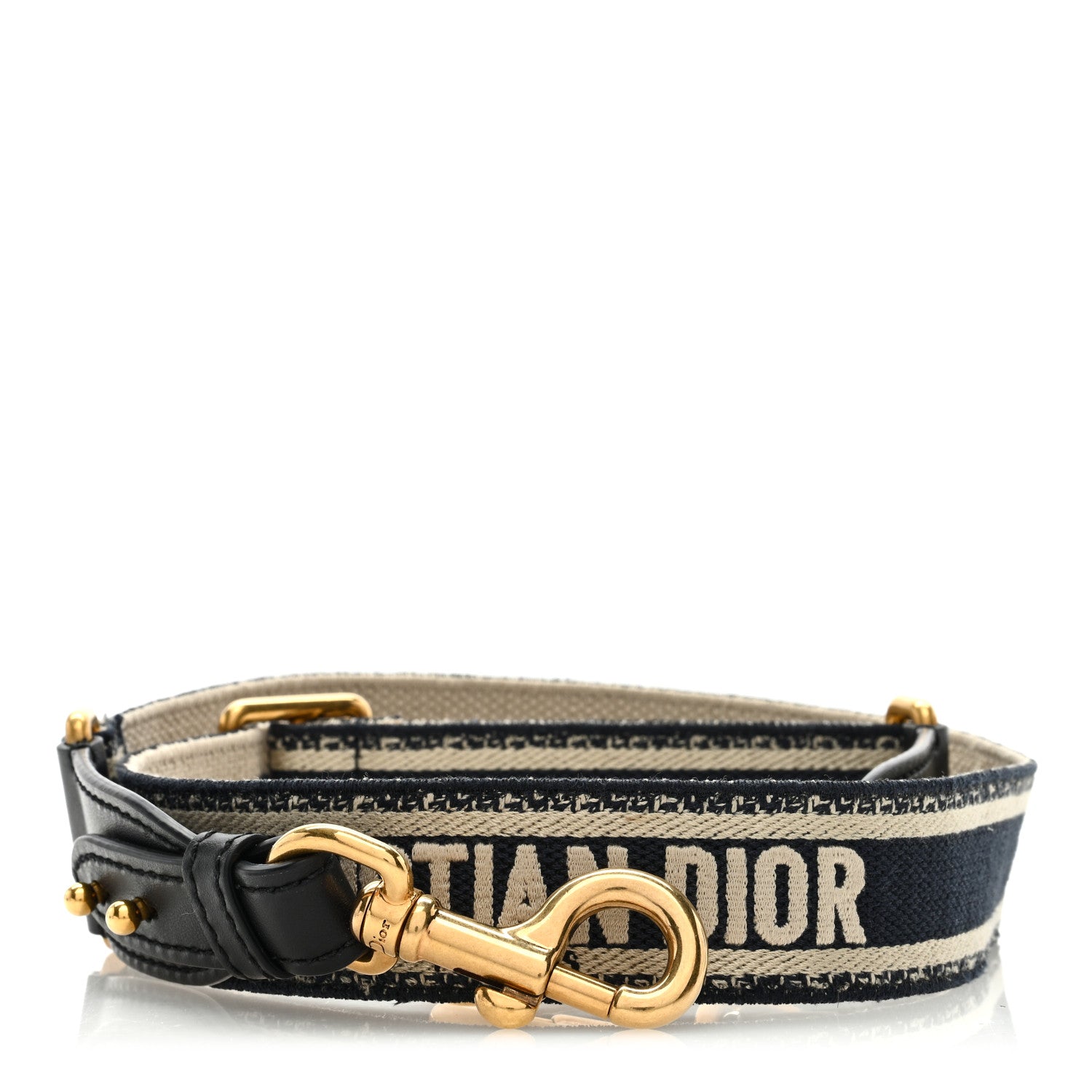 Christian Dior Canvas Embroidered Shoulder Strap Blue 1 of 4