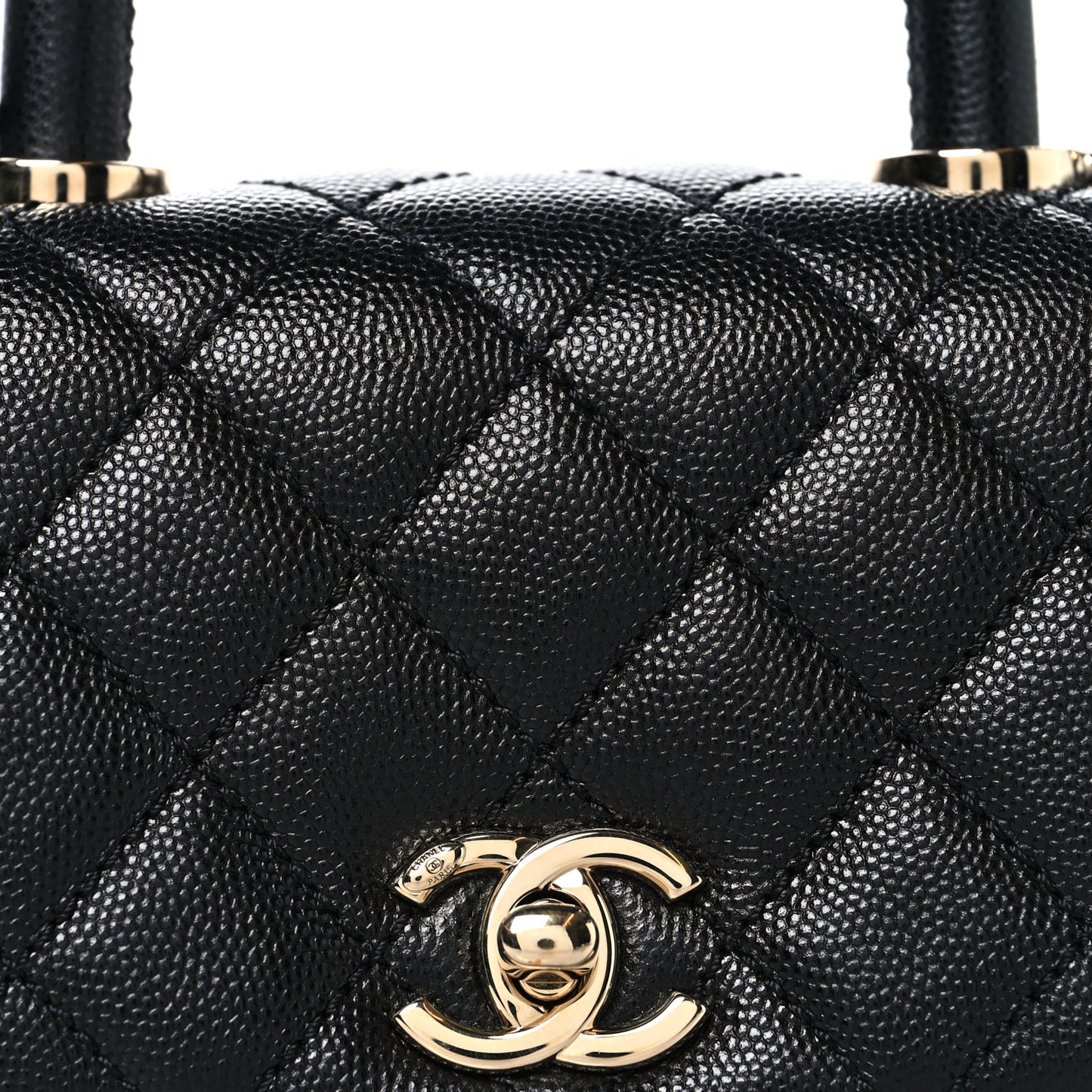 Caviar Quilted Extra Mini Coco Handle Flap Black