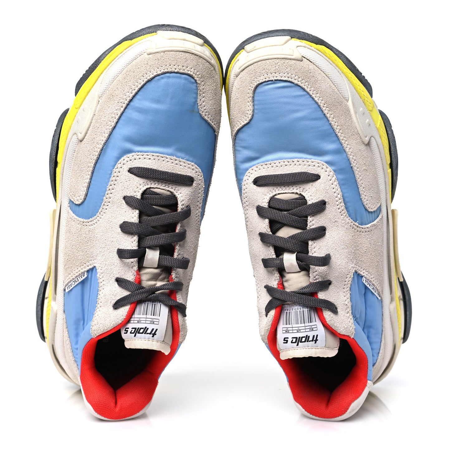 Nylon Suede Womens Triple S 2.0 Sneakers Gris Bleu Rouge