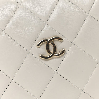Chanel Lambskin Quilted Chain Around Pouch White 8 of 10