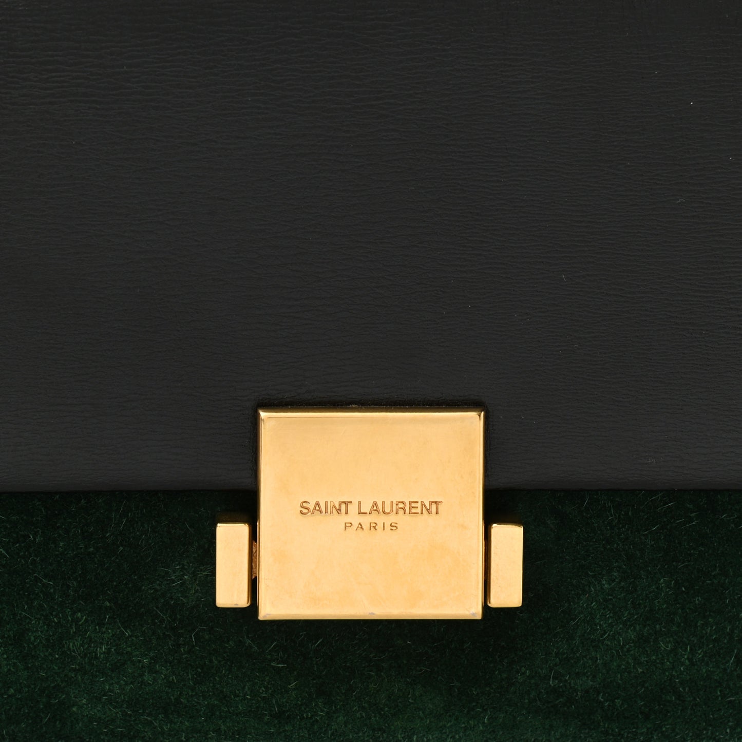 Smooth Calfskin Suede Medium Bellechasse Black Dark Green