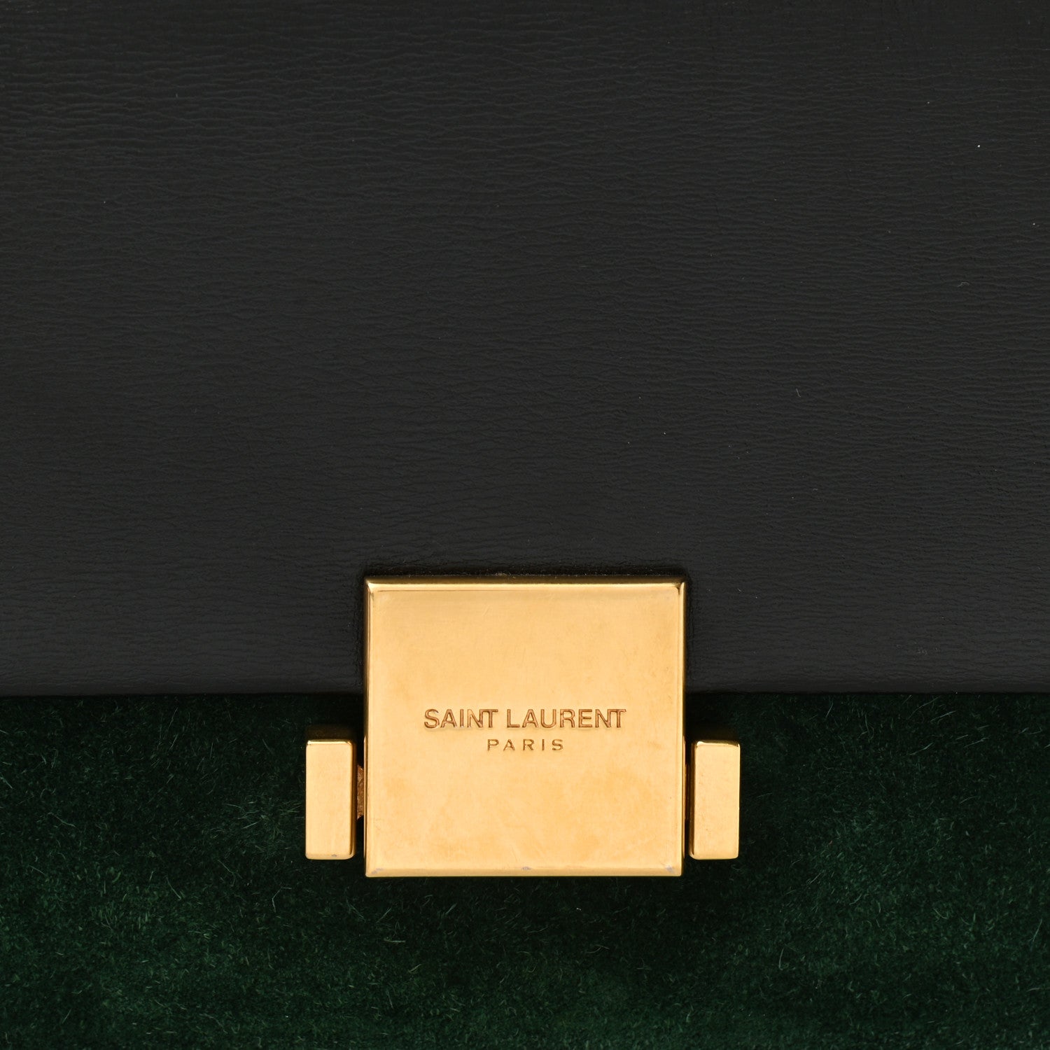 Saint Laurent Smooth Calfskin Suede Medium Bellechasse Black Dark Green 11 of 12