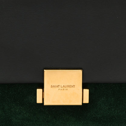 Saint Laurent Smooth Calfskin Suede Medium Bellechasse Black Dark Green 11 of 12