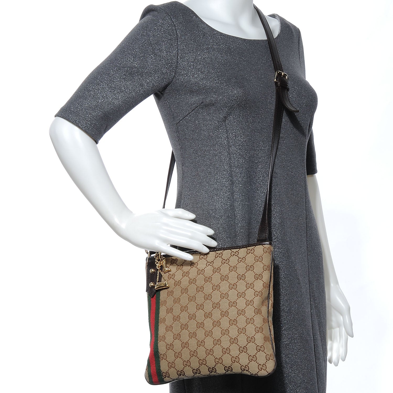 Gucci Monogram Web Jolicoeur Charms Messenger Ebony 2 of 7