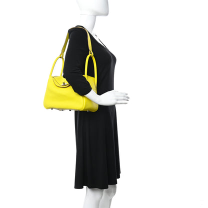 Hermes Taurillon Clemence Lindy 26 Lime 2 of 11