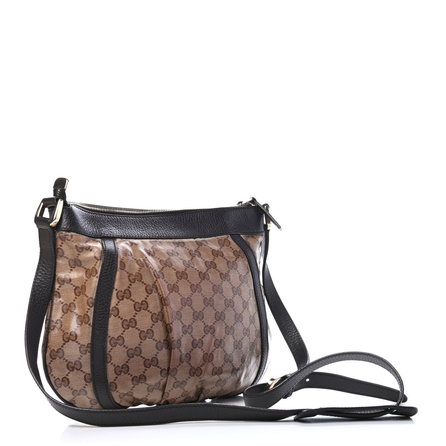 Gucci Crystal Monogram Small D Gold Ring Messenger Dark Brown 2 of 6