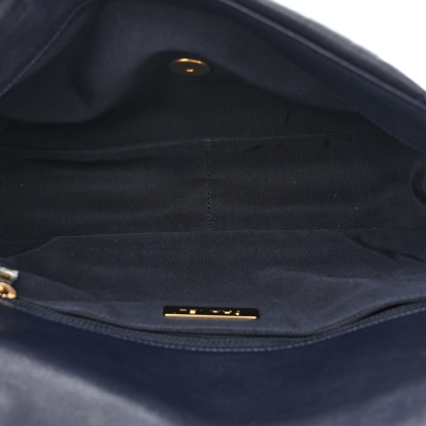 Goatskin Quilted Large Chanel 19 Flap Dark Blue