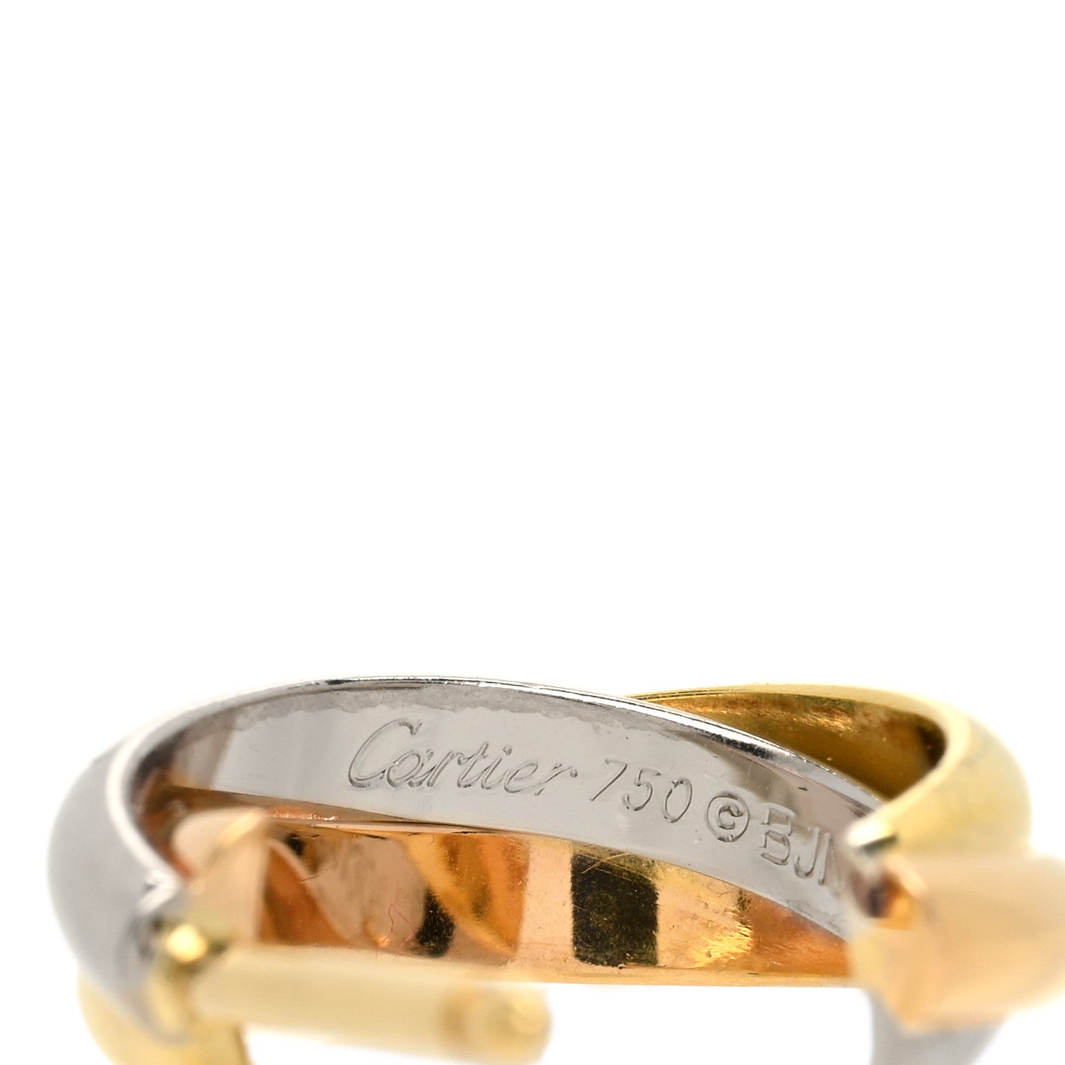 Cartier 18K Pink Yellow White Gold 13mm Trinity Hoop Earrings 4 of 5
