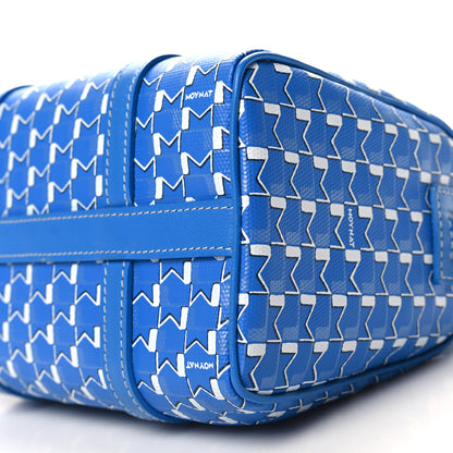 Moynat Grained Calfskin Canvas Crossbody Blue 10 of 11