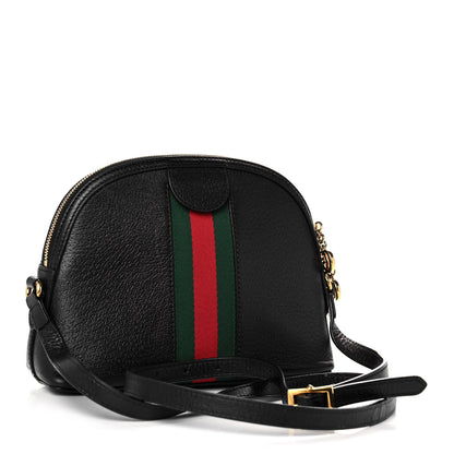 Gucci Calfskin GG Web Small Ophidia Dome Shoulder Bag Black 3 of 16