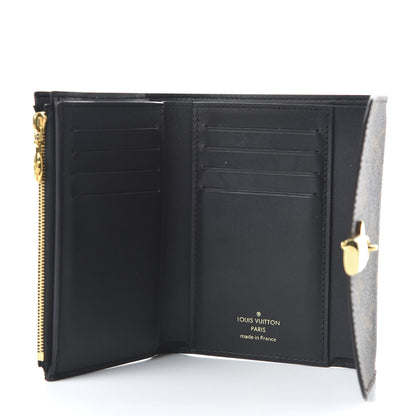 Louis Vuitton Monogram Flower Lock Compact Wallet Black 5 of 10