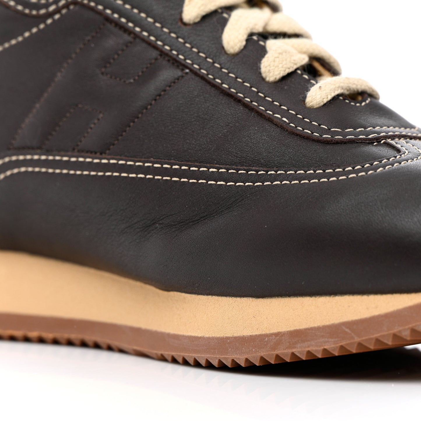 Calfskin Womens Quick Sneakers 38 Brown