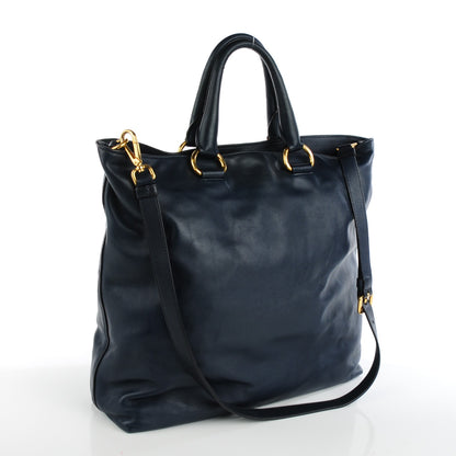 Prada Soft Calf Shopping Tote Baltico 3 of 8