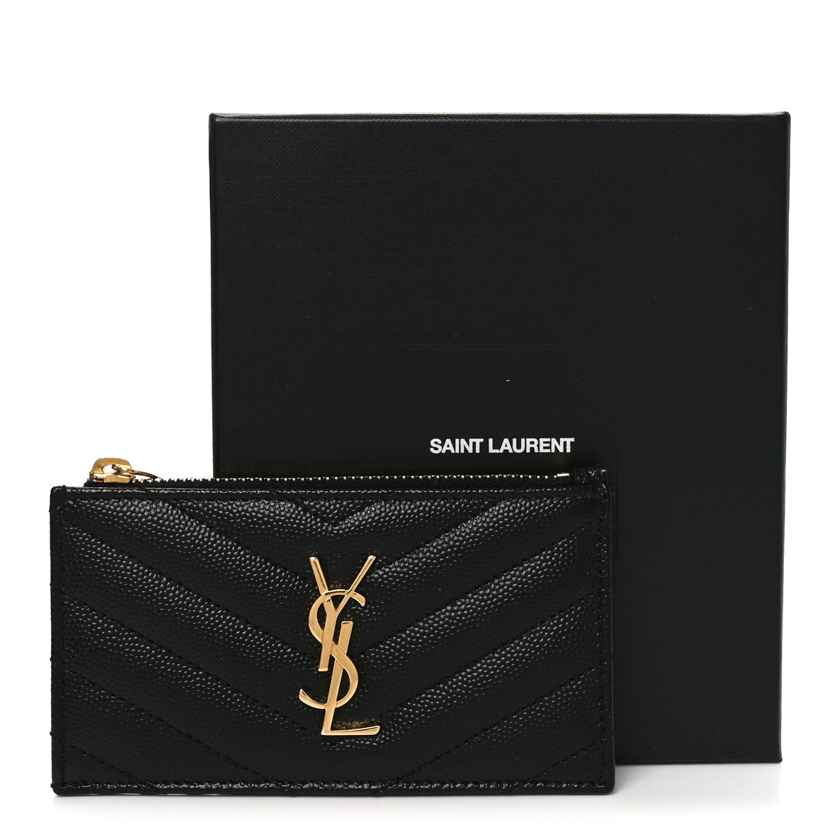 Saint Laurent Grain De Poudre Matelasse Chevron Monogram  display picture 1