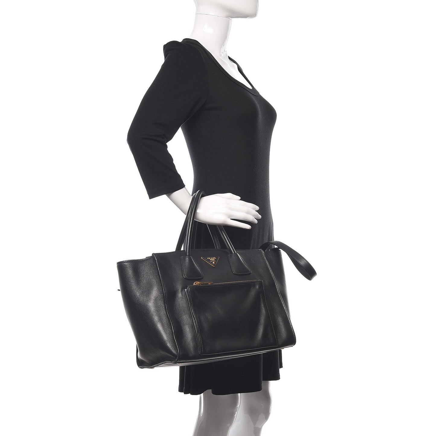 Soft Calfskin Shopping Tote Black