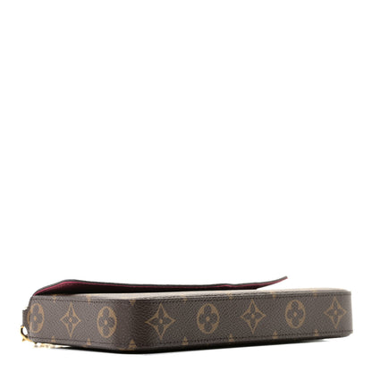 Louis Vuitton Monogram Pochette Felicie Chain Wallet Fuchsia 4 of 10