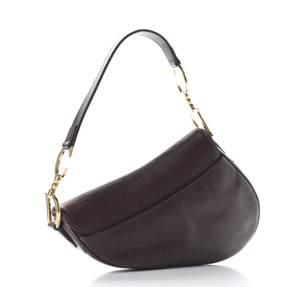 Christian Dior Calfskin Saddle Bag Brown 2 of 9
